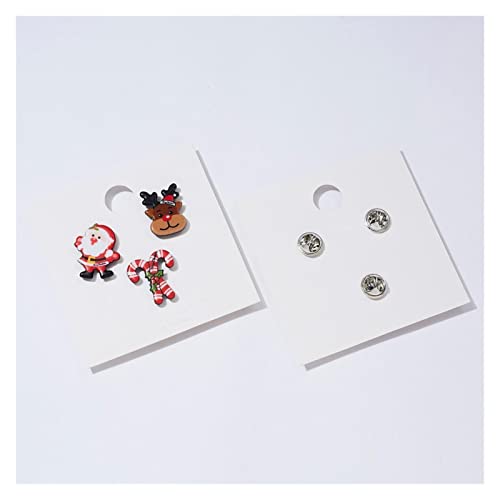 CHHNGPON Broche Conjunto de Broche de la Navidad de Moda con Tarjeta de Papel Santa Claus muletas Alces acrílico muñeco de Nieve Sombrero Navidad Broche Insignias Banderas for Mujer (Metal Color : 4)