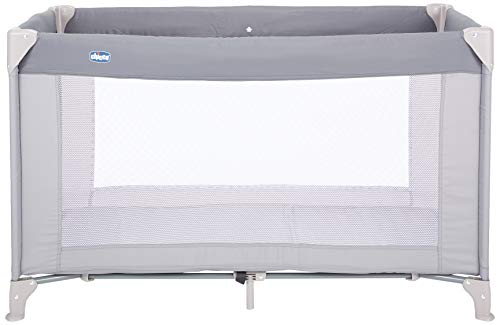 Chicco Good Night Cuna de Viaje para Bebés y Niños desde el Nacimiento hasta 15 Kg, Cama Bebé Plegable y Compacta Con Colchón, Cuna Portátil con Laterales de Malla y Bolsa Transporte, Gris (Graphite)