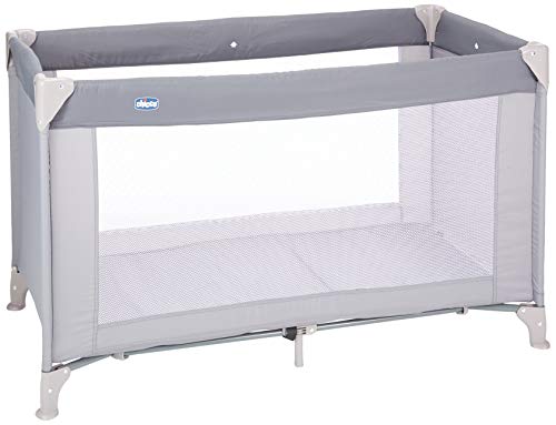 Chicco Good Night Cuna de Viaje para Bebés y Niños desde el Nacimiento hasta 15 Kg, Cama Bebé Plegable y Compacta Con Colchón, Cuna Portátil con Laterales de Malla y Bolsa Transporte, Gris (Graphite)