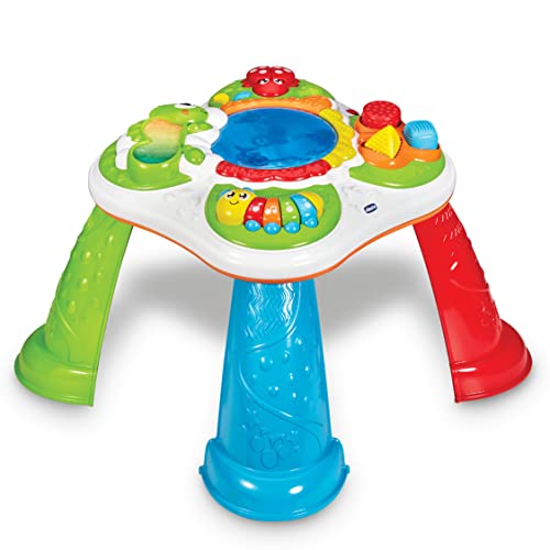 Chicco Mesa Descubrimiento Sensorial Infantil, Mesa de Actividades Interactiva con 5 Zonas Sensoriales, Juego Educativo Electrónico con Luces y Sonido – Juguete para Bebés de 10 Meses a 4 Años