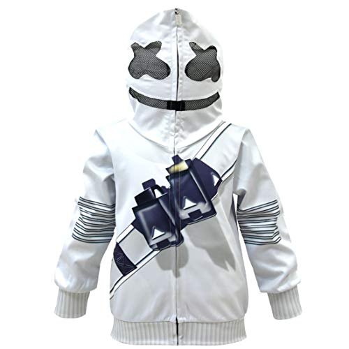 Chicos Sonrisa Mascarilla Sudadera con capucha Niños Moda DJ 3D Manga Larga Jersey Cosplay Chaqueta