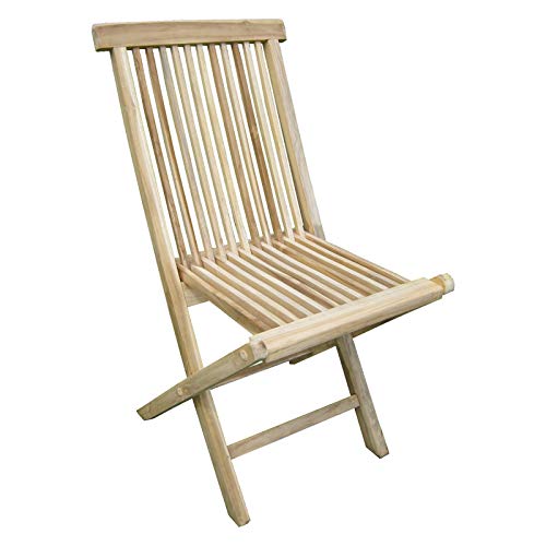 CHICREAT - Conjunto de asientos de jardín de tres piezas de madera de teca, silla plegable y mesa plegable cuadrada de aproximadamente 40 x 60 cm