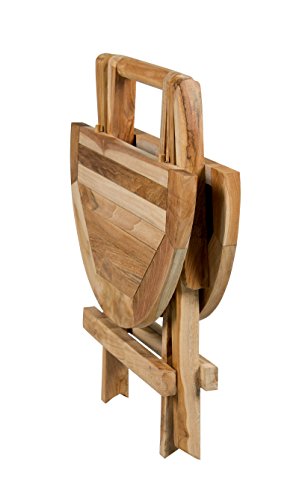 CHICREAT - Mesa auxiliar de balcón o jardín de madera de teca de aproximadamente 40 cm Ø