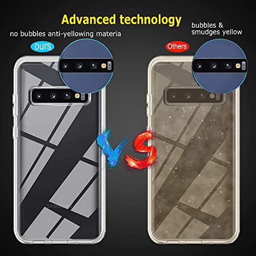 CHIMUCO Funda para Samsung Galaxy S10, 360 Grados Carcasa Transparente Ultrafino Silicona TPU Frente y PC Back Case Protección Integral Funda de Doble Protección - Transparente