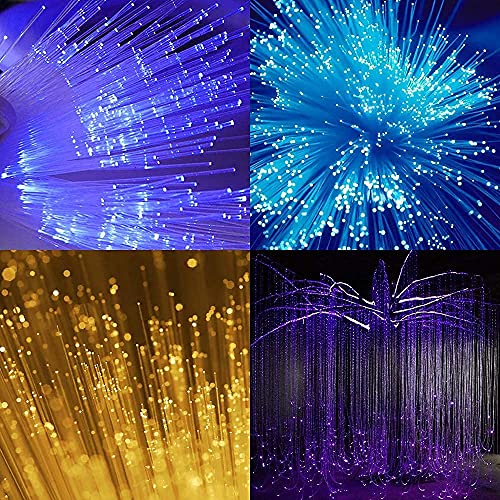 CHINLY Bluetooth 16W RGBW Kit de luz de cortina de fibra óptica, APLICACIÓN / Punto de destello remoto Iluminación de cascada Luz sensorial para niños Decoración para el hogar 300pcs 1.0mm 3m