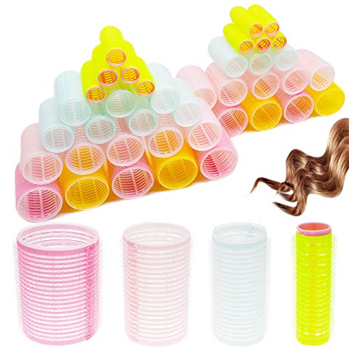 Chostky 44 rulos de pelo con autoagarre para el cabello, rodillos de sujeción adhesivos, rizadores de peluquería, herramientas de bricolaje, diseño de pelo rizado, color aleatorio (50, 40, 30, 20mm)