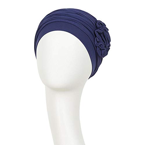 Christine Headwear Lotus Turbante Cinta para la Cabeza, Azul Marino, Talla única para Mujer
