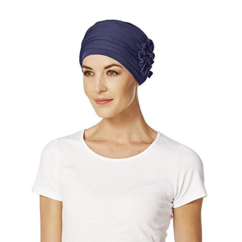 Christine Headwear Lotus Turbante Cinta para la Cabeza, Azul Marino, Talla única para Mujer