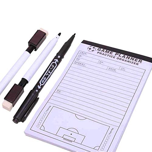 CHSEEA Abatible Pizarra Táctica de Fútbol, Carpeta Táctica Magnéticas para Entrenador Entrenamiento de Fútbol con Plantillas, Imanes, Lapiceros y Goma de Borrar #3