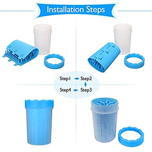 CHUER Limpiador del pie del Perro, Lavadora de Huellas de Perro Portátil Taza Portátil para Labado de Patas, Huellas, Pezuñas para Mascotas Perros Gatos con Cepillo