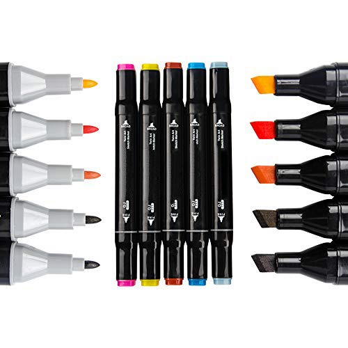 Ciaoed 40 Colores Marker Pen Set Dibujo rotulador Graffiti Pen Alcohol de Punta Doble ara Acuarela Graffiti para Principiantes Set de Rotuladores de Boceto Hecho a Mano