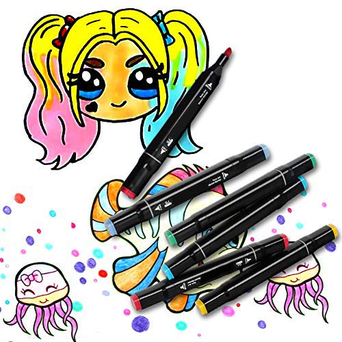 Ciaoed 40 Colores Marker Pen Set Dibujo rotulador Graffiti Pen Alcohol de Punta Doble ara Acuarela Graffiti para Principiantes Set de Rotuladores de Boceto Hecho a Mano