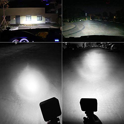 CICMOD 4 Pzs Faro LED Trabajo, 12V 24V 48W 6000lm Focos LED Tractor IP67 Impermeable per Off-Road SUV UTV ATV Camión Cuadrado