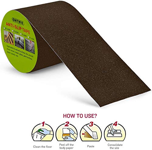 Cinta Adhesiva Antideslizante marrón High Traction Safety Track Tape, Cinta Adhesiva Antideslizante para escalones, rampas, Caminos