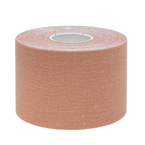 Cinta de Kinesiología avanzada ZiATEC Silk Advanced Tape | 2 rollos con caja protectora, cinta deportiva elástica e impermeable, cinta de fisio (4,5 m x 5 cm), color:2 x beige