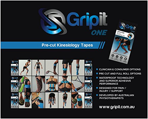 Cinta kinesiológica pre-cortada para las lumbares, marca Gripit (Productos desarrollados en Australia por fisioterapeutas y profesionales del deporte) (Beige)
