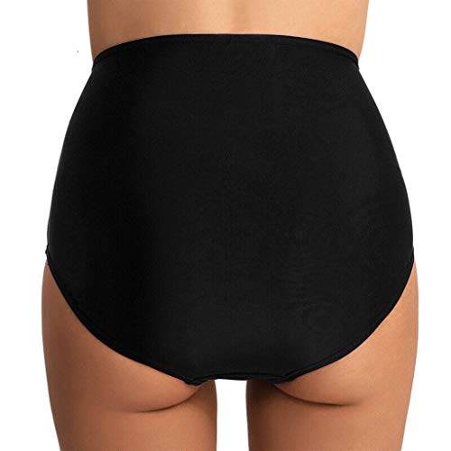 Cintura Alta Mujer Plisada bañador Brasileno Bikini Tangas natación bañador Verano Playa Traje de baño Bikinis Bottoms Bragas Tighten Abdomen Flexibilidad de Confort riou