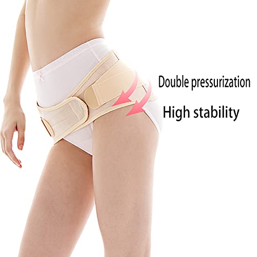 Cinturón De Cadera Sacroilíaco Cinturón De Corrección Pélvica para Mujer Antideslizante Resistente A Las Bolitas Presión Doble Capa Ajustable para Zona Lumbar Pélvica Y El Dolor Piernas,Negro,S