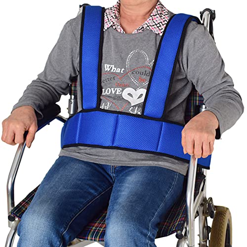 Cinturón De Sujeción Silla De Ruedas, 360° Protección Ajustable Cinturon De Seguridad Para Silla De Ruedas Con Hebilla, Cinturón Abdominal Silla Ruedas Para El Cuidado Del Paciente,Blue