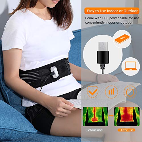 Cinturón eléctrico para la cintura para dolor de espalda baja, de frío caliente, cinturón de cintura climatizado para la artritis lumbar, tensiones, esguinces, alivio de la rigidez
