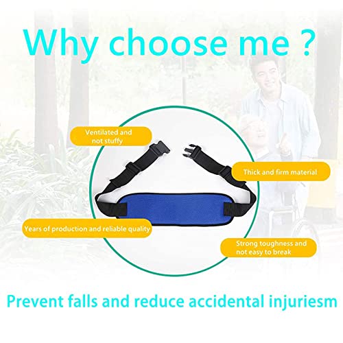 Cinturon Para Silla De Ruedas, Ajustable 360° Protección Cinturon De Seguridad Para Silla De Ruedas Con Hebilla, Fácil De Operar Multifuncional Cinturón De Sujeción Silla De Ruedas,Blue