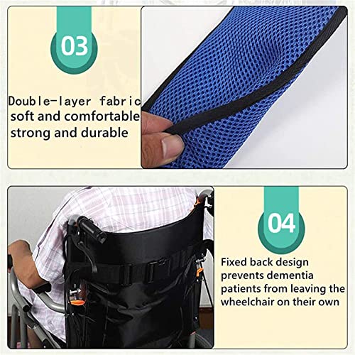 Cinturon Para Silla De Ruedas, Ajustable 360° Protección Cinturon De Seguridad Para Silla De Ruedas Con Hebilla, Fácil De Operar Multifuncional Cinturón De Sujeción Silla De Ruedas,Blue