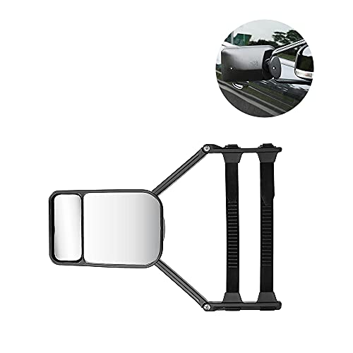 CJBIN Retrovisores Caravana, Espejos para Caravana Universal Espejos Caravana Coche 360 ° Giratorio Espejo con Clip Espejo de Remolque Espejo Caravana Furgoneta con Brazo de Espejo (Espejo + Convexo)