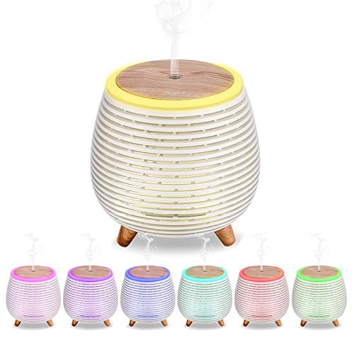 CkeyiN Humidificador Ultrasònico Mini Difusor 90ML Ambientador Aromaterapia Silencioso Apagado Automtico Luces LED 7 Colores Aceites Esenciales Dormitorio Bebe Yoga Oficina Spa Libre de BPA
