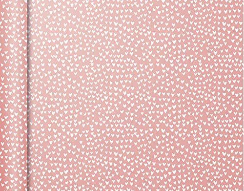 Clairefontaine 223862C - Un rouleau de papier cadeau Excellia Tiny Rolls 5m x 35 cm (spécial petite largeur) 80g, Cœurs