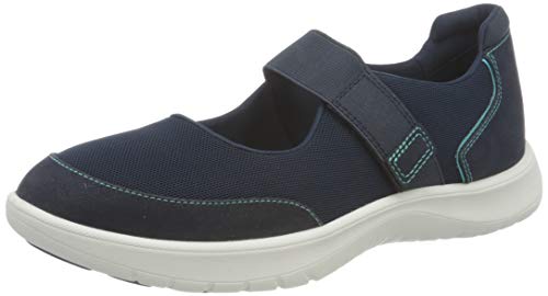 Clarks Adella West, Zapatillas Mujer, Tejido Azul Marino, 36 EU