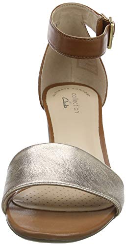 Clarks Jocelynne CAM, Bomba Mujer, Combinación de Piel Bronce metálica, 42 EU