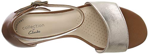 Clarks Jocelynne CAM, Bomba Mujer, Combinación de Piel Bronce metálica, 42 EU