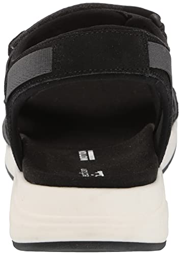 Clarks Solan Drift, Sandalias Planas Mujer, Black/Dk Grey Suede/Leather, 38 EU