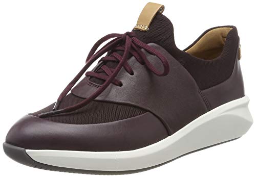 Clarks Un Rio Lace Zapatillas Mujer, Marrón (Aubergine Lea Aubergine Lea), 41.5 EU
