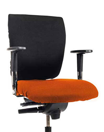 CLEANCHAIR Funda de Asiento para Silla de Oficina, estándar, Funda para Silla de Oficina con un Asiento de aplicación. 40-52 cm de Ancho y App. 40-52 cm de Profundidad (Naranja)