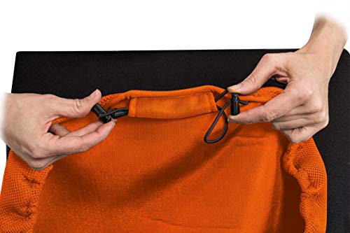 CLEANCHAIR Funda de Asiento para Silla de Oficina, estándar, Funda para Silla de Oficina con un Asiento de aplicación. 40-52 cm de Ancho y App. 40-52 cm de Profundidad (Naranja)