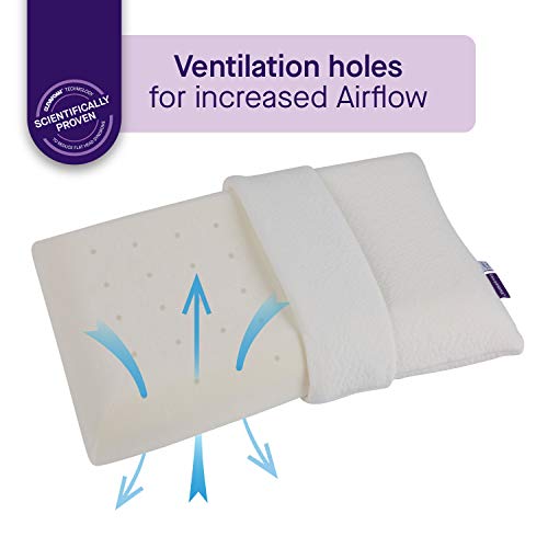 ClevaMama Almohada para niños con ClevaFoam, transpirable y antialérgica, ayuda a la alineación correcta de la columna vertebral, para niños de 1 - 2 - 3 año cm