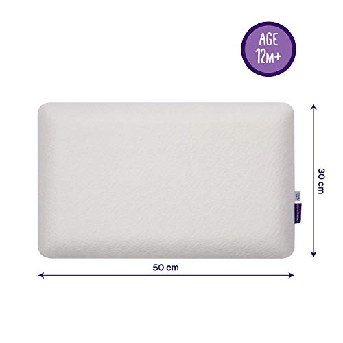 ClevaMama Almohada para niños con ClevaFoam, transpirable y antialérgica, ayuda a la alineación correcta de la columna vertebral, para niños de 1 - 2 - 3 año cm
