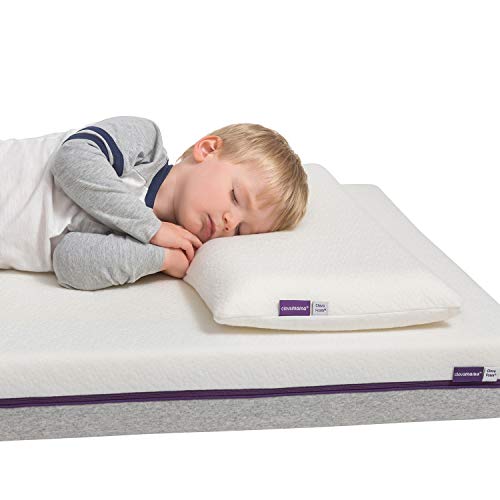 ClevaMama Almohada para niños con ClevaFoam, transpirable y antialérgica, ayuda a la alineación correcta de la columna vertebral, para niños de 1 - 2 - 3 año cm