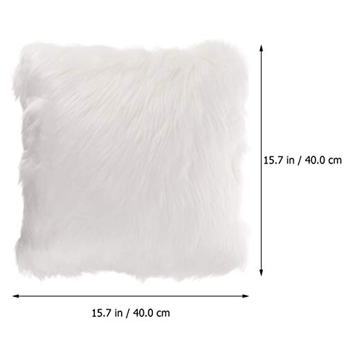 CLISPEED 1 Juego de Almohada de Felpa con Cojín de Sofá con Funda de Cojín de Lana para Uso Doméstico (Blanco)