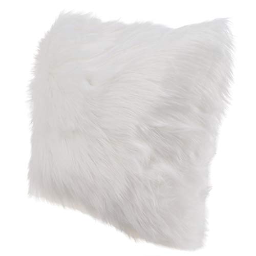 CLISPEED 1 Juego de Almohada de Felpa con Cojín de Sofá con Funda de Cojín de Lana para Uso Doméstico (Blanco)