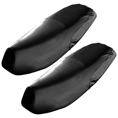 CLISPEED 2 Piezas Cubierta de Silla Cómoda Cubierta de Silla Impermeable Cubierta de Asiento Almohadilla de Cuero Cojín para Moto Bicicleta Eléctrica Motocicleta