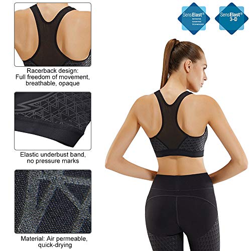 CLOSKIN® Sujetador Deportivo Mujer sin Aros con Almohadillas Extraíbles Bra Deporte para Yoga/Fitness/Run/Ejercicio