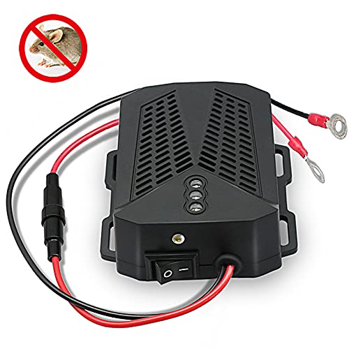 CMOISO Repelente de Ratas Ultrasonico Coche, Repelente de plagas de Coche de conversión de frecuencia ultrasónica Inteligente con Flash LED para Ratas, arañas, Mosquitos, Ratones, Insectos, roedores