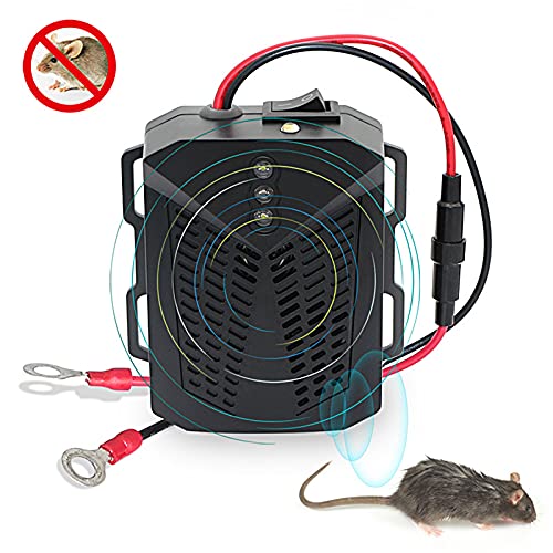 CMOISO Repelente de Ratas Ultrasonico Coche, Repelente de plagas de Coche de conversión de frecuencia ultrasónica Inteligente con Flash LED para Ratas, arañas, Mosquitos, Ratones, Insectos, roedores