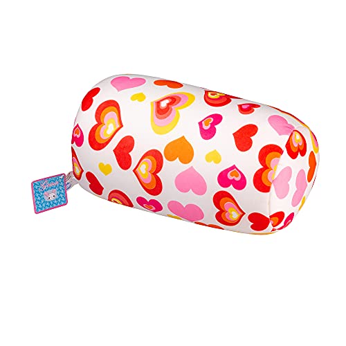 Cojín antiestrés, para aliviar puntos de presión corporales- Cojín de relajación cilíndrico ideal para la zona cervical y lumbar - Cómoda almohada de bolitas (Corazones)