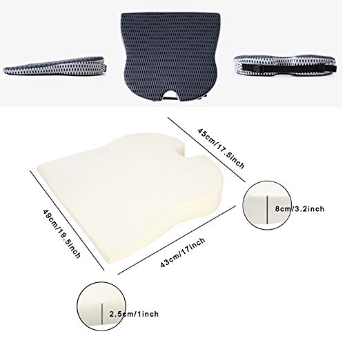 Cojín de cuña para el asiento del coche, asiento de conductor, silla de la oficina o sillas de ruedas, de espuma viscoelástica