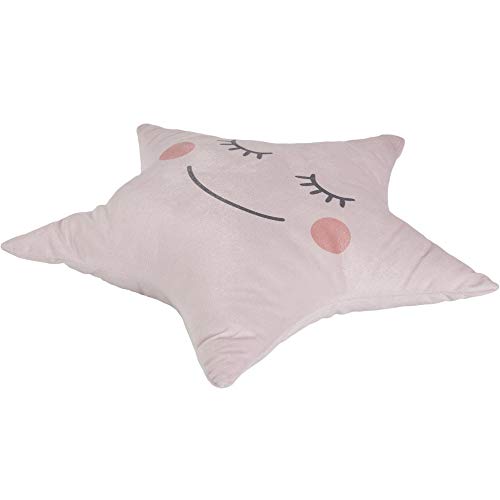 Cojín de Estrella Rosa 44 x 37 cm para niño, decoración de habitación Infantil Textil para niños
