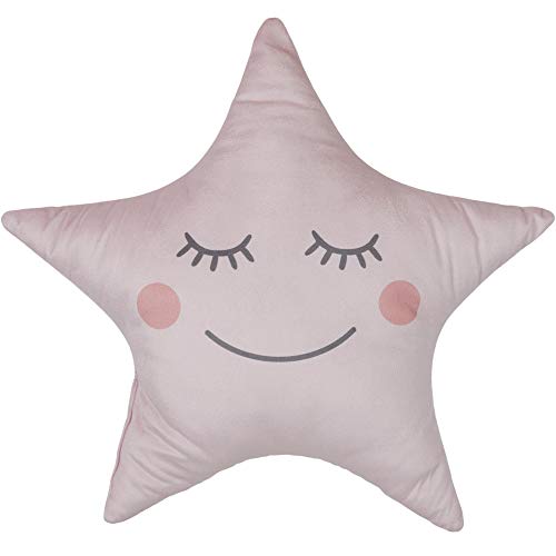 Cojín de Estrella Rosa 44 x 37 cm para niño, decoración de habitación Infantil Textil para niños