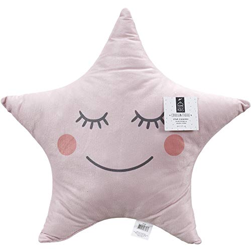 Cojín de Estrella Rosa 44 x 37 cm para niño, decoración de habitación Infantil Textil para niños